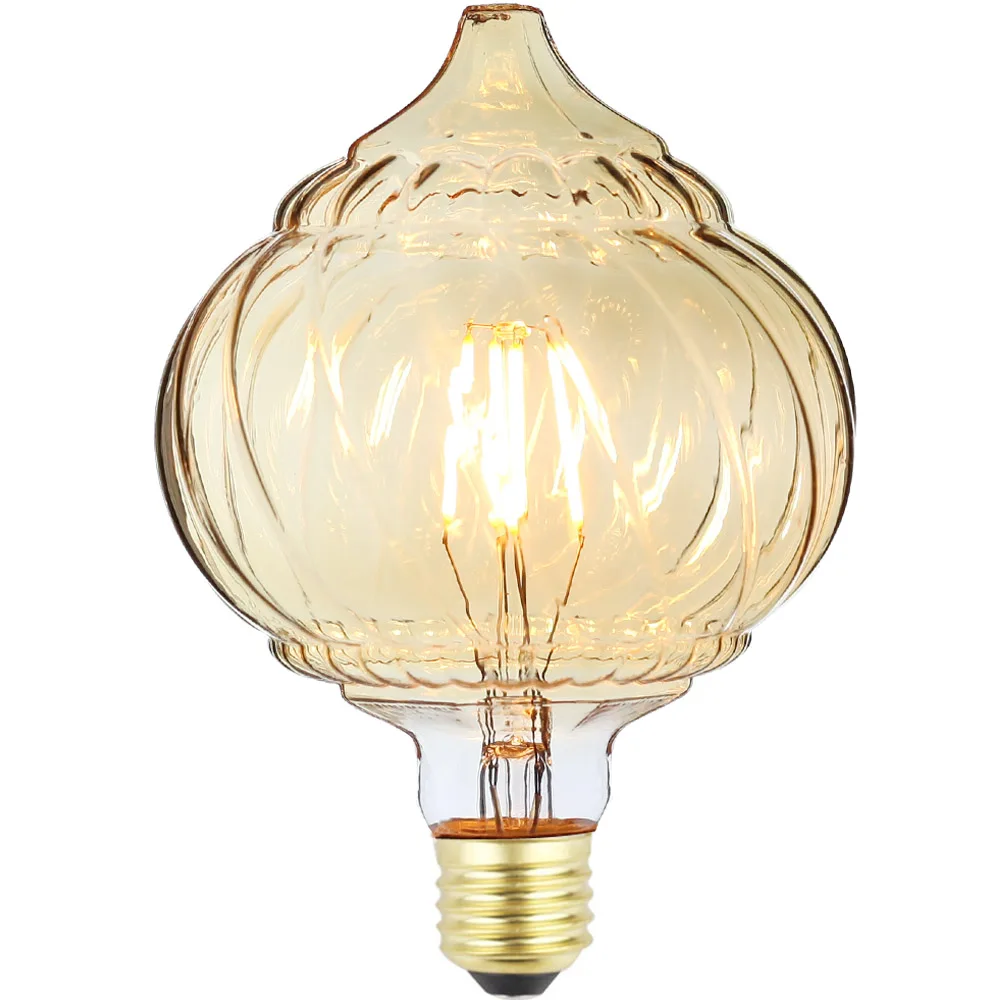 G125 тыквы Эдисон светодиодный E27 Поворотный Конус прямой светодиодный нити 220V 4W Декор винтажный светильник лампа старинная лампочка лампа