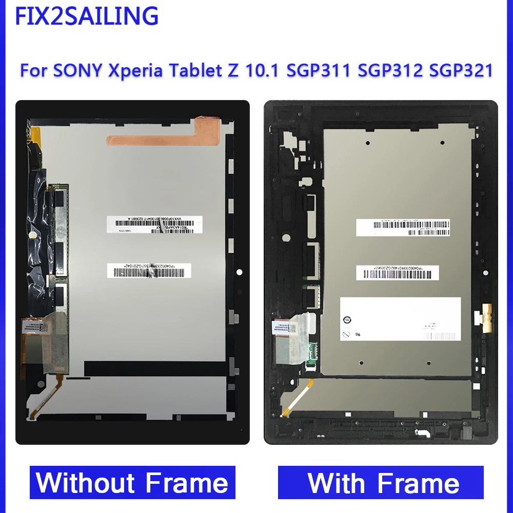 Полный ЖК-дисплей Дисплей монитор Сенсорный экран Панель планшета Сенсор Стекло рамка для sony Xperia Tablet Z 10,1 SGP311 SGP312 SGP321