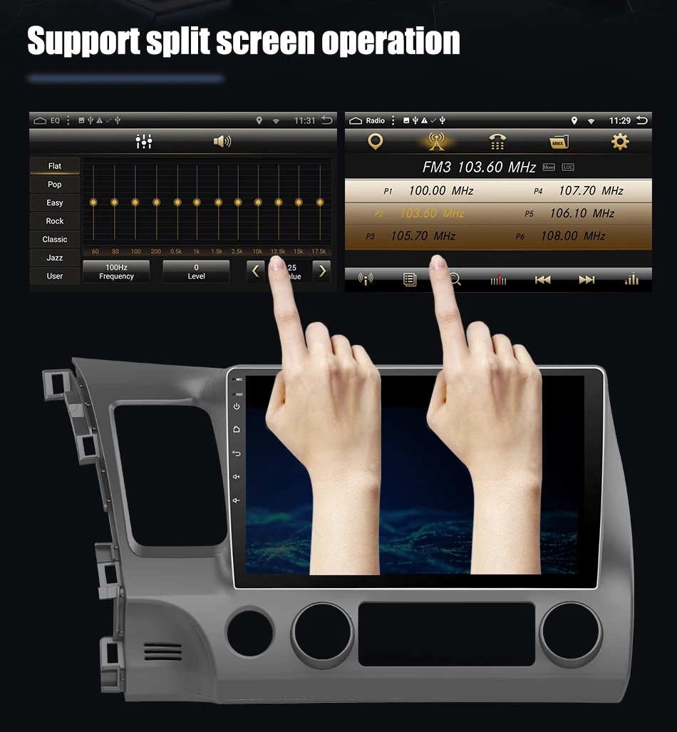 Excellent Eunavi 2G android 8.1 car dvd gps player for honda civic 2006-2011 car radio video player gps navigation car stereo 2 din dvd 18