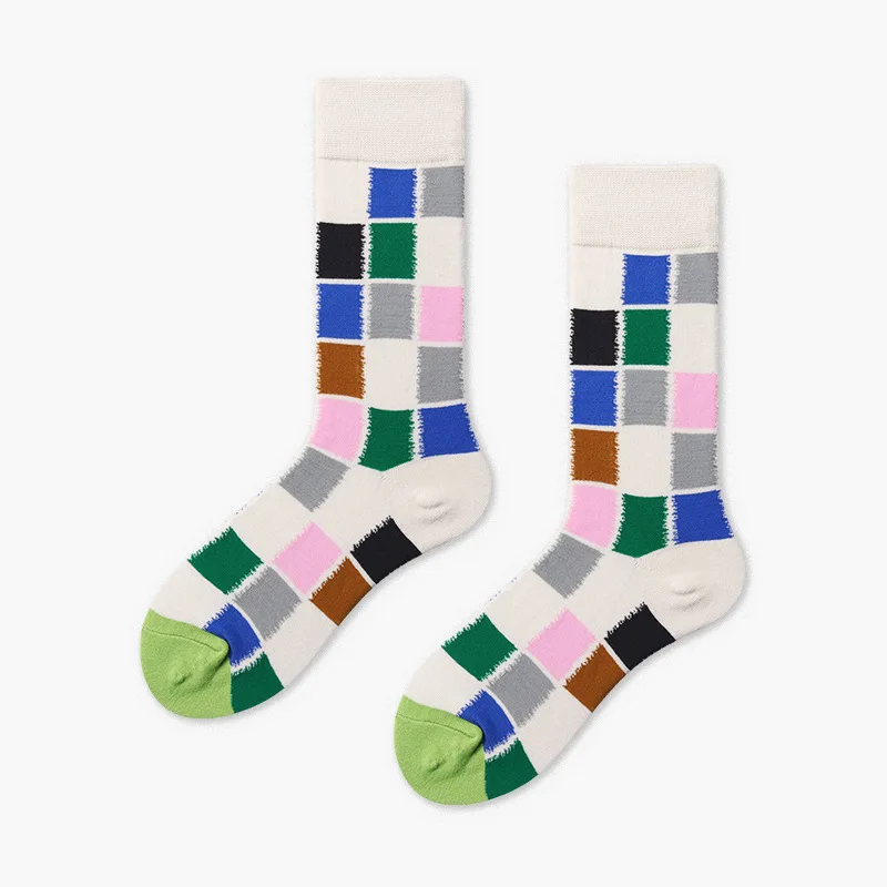 [WPLOIKJD]New Fashion Cotton Creative Men's Socks Harajuku Colorful Funny Streetwear Hip Hop Happy Socks Skarpetki For Male Gift