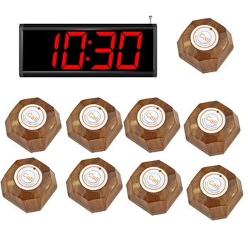 Wireless Restaurant Service Calling System Voice Promont Calling Waiter Service Paging System Compatible with 999 Transmitters