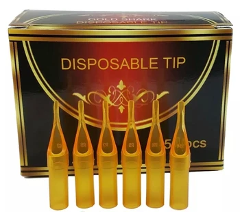 

Tattoo Supply 50pcs/Box 5DT Sterile Tattoo Yellow Plastic Disposable Short Tattoo Needles Tips Nozzle