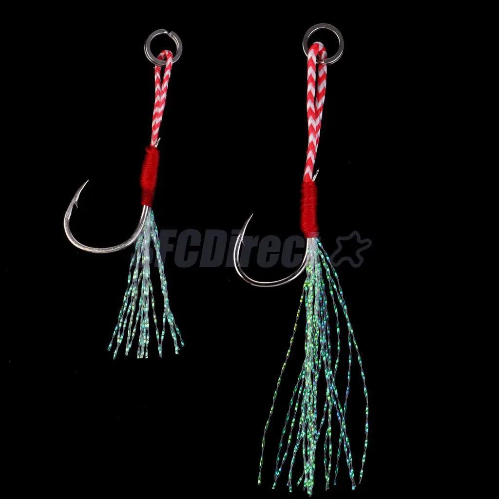 5Pcs Deep Sea Fishing Assist Hooks Worm Barbed Hooks Live Baits Hooks with PE Line 13# 15# 17#
