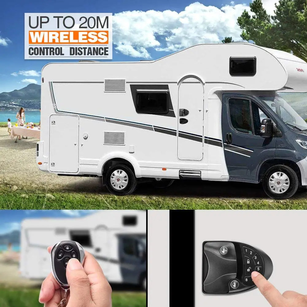 Keyless Entry RV Door Lock Handle  Wireless Remote Camper Lock (6)