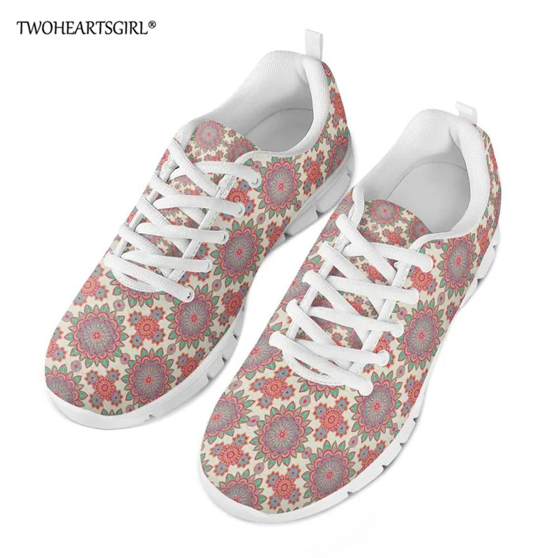 

Twoheartsgirl Bohemian Mandala Summer Women Casual Shoes Platform Sneakers Lace-Up Wedges Lover Shoes for Women Zapatos Mujer
