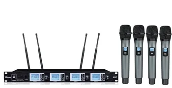 

microfono profesional 4 Channel Wireless Karaoke Microphone Mic System microfoon draadloos