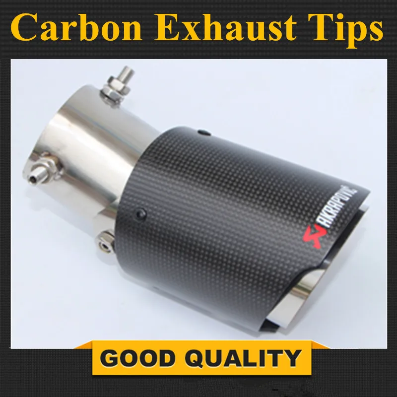 

One PCS Carbon Fiber Coated Stainless Steel Universal Car Exhaust Pipe Tip Tailtip Akrapovic Car Exhaust Muffler Tip