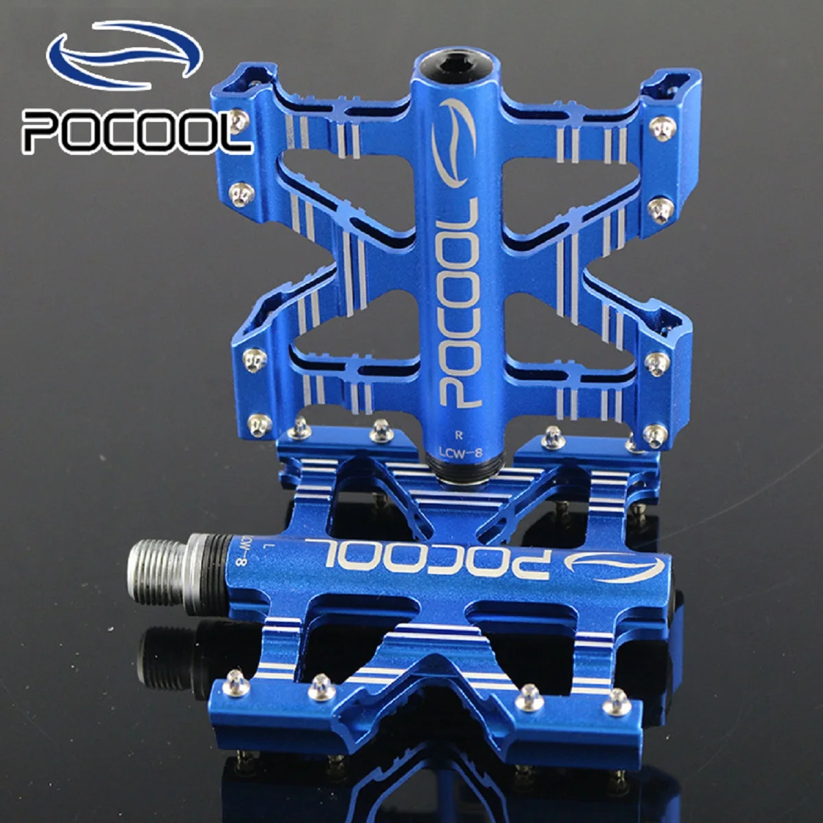 

POCOOL New Aluminum Alloy 6061-T6 Sealed Bearing Pedal for Bike Bicycle MTB Road Bike Fixe Gear Bike