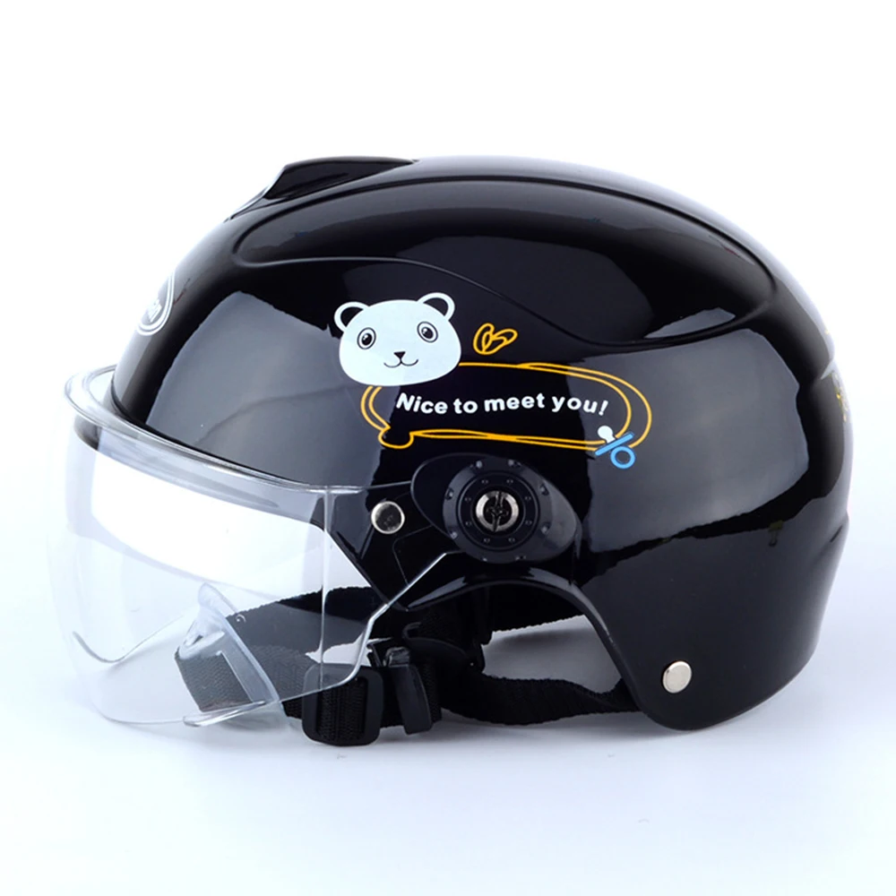 Мотоциклетный шлем Кафе Racer Capacetes Мото шлем мотоциклетный полный шлем Casco мото мультяшный шлем для детей - Цвет: 530-Black