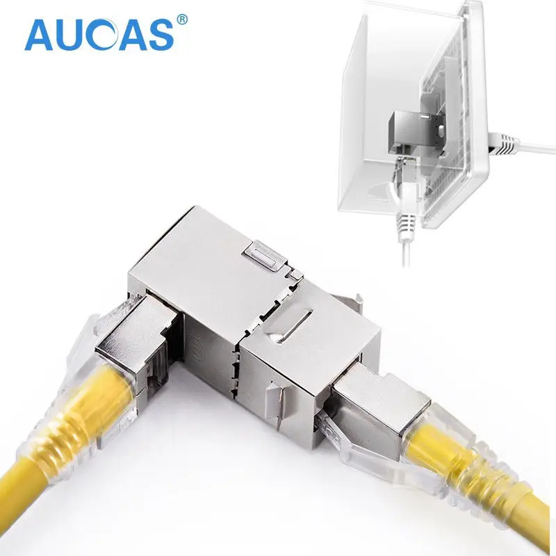CAT6A FACE PLATE RJ45-RJ45 FEMALE-FEMALE COUPLER STAINLESS STEEL CAT5E CAT6 CAT7