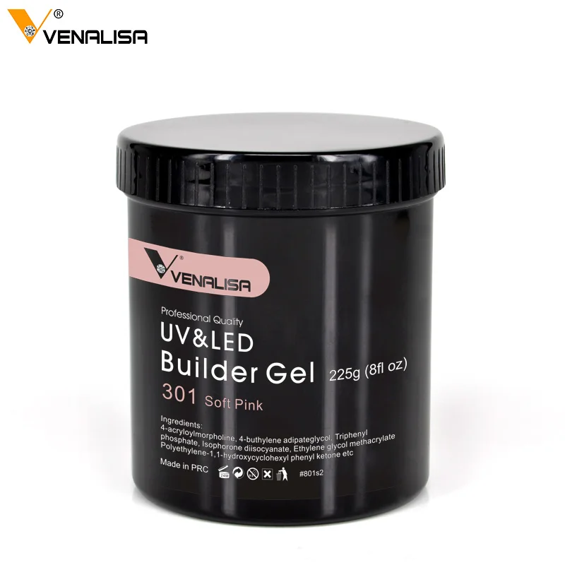 Venalisa Brand 225g french acrylic nails soak off led camouflage color hard jelly fast dry nail building extend gum builder gel
