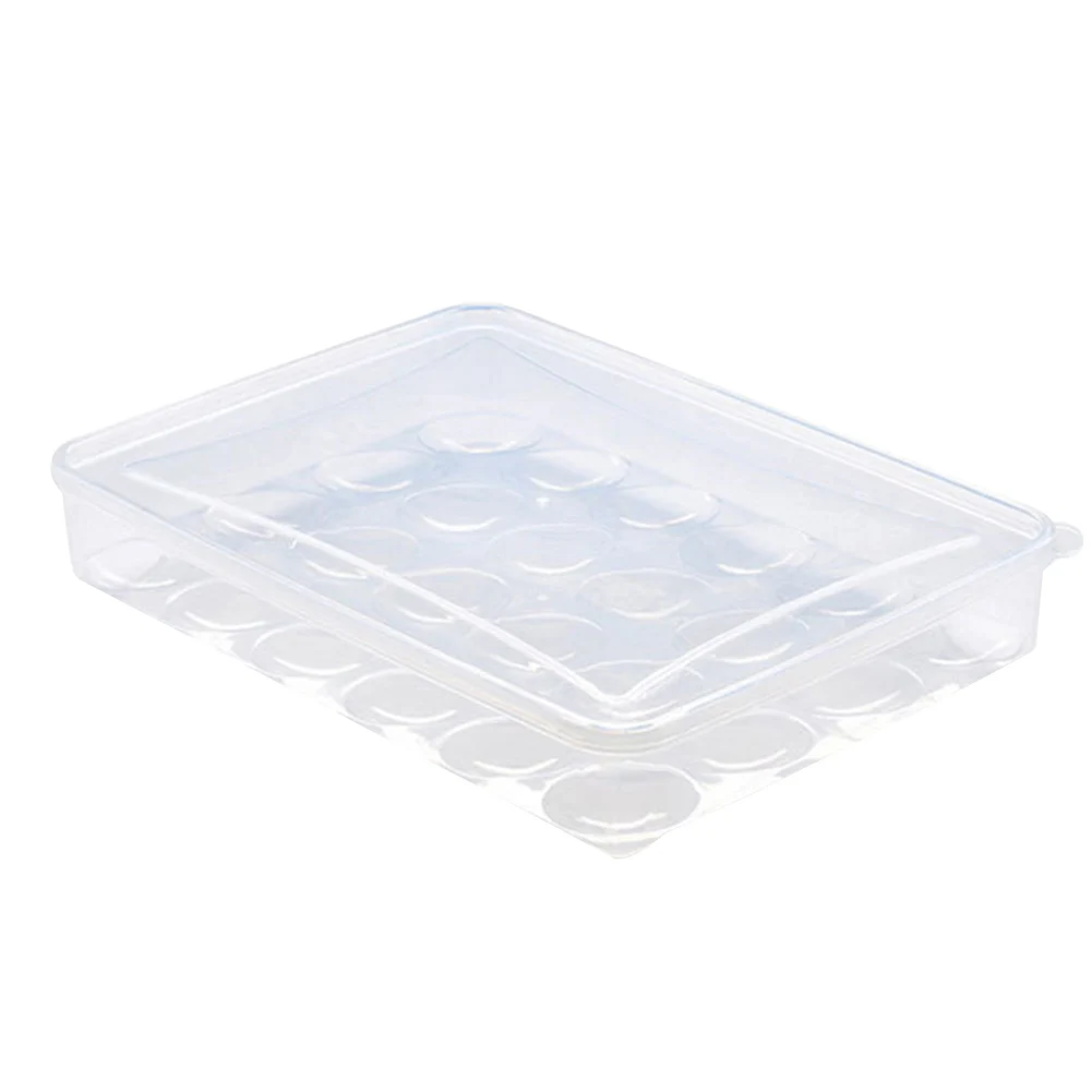 Durable Transparent Plastic 24 Grids Home Kitchen Refrigerator Egg Storage Box Container Holder Shelf Case with cover