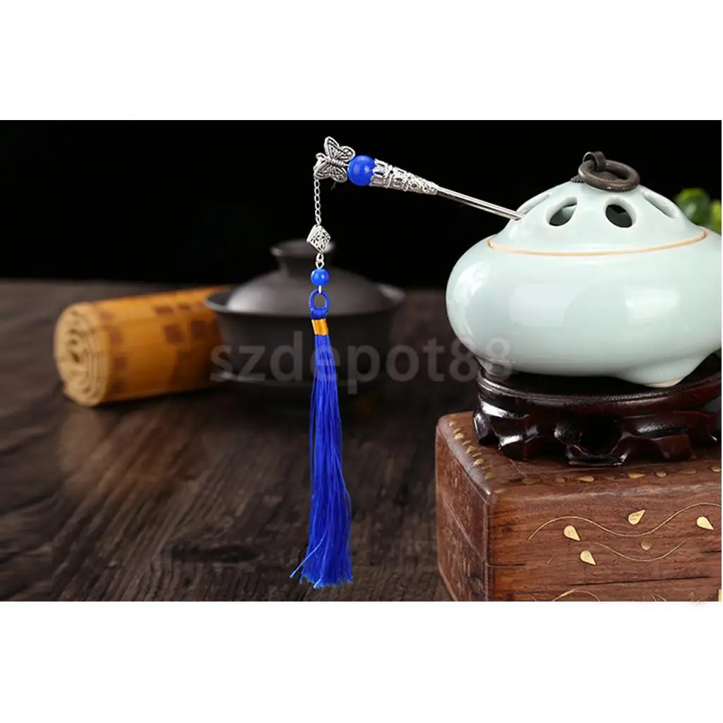 Handmade Chinese Girl Classic Butterfly Tassel Hairpin Headdress Hair Stick