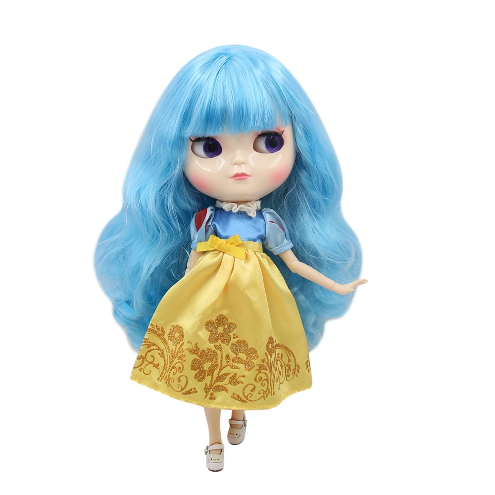 DBS ICY doll No.BL6023 nude doll with long blue curly hair white skin and A-cup joint body, girls gift child's toy лот из 2 шорт 83891083 blue child lulu castagnette