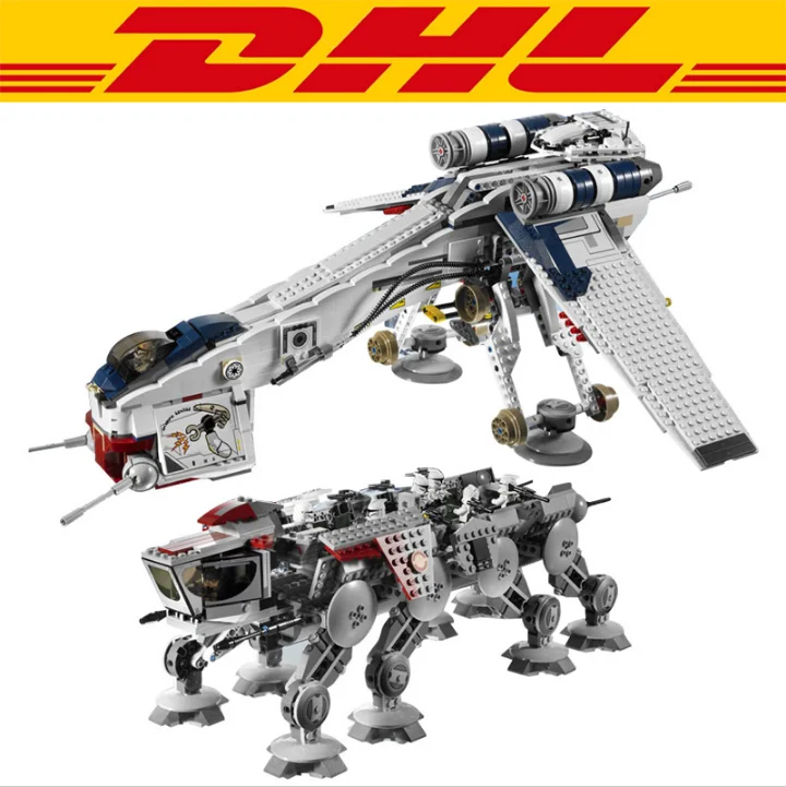 

2016 New LEPIN 05053 1788Pcs Star Wars Republic Dropship With AT-OT Walker Model Building Kit Minifigure Blocks Bricks Toy 10195