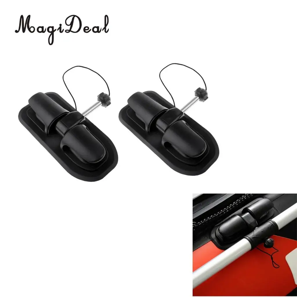 MagiDeal Strong Durable 2Pcs Inflatable Boat Oar Lock Patch Kayak Watercraft Replacement Part for Canoe Raft Dinghy Supply Black