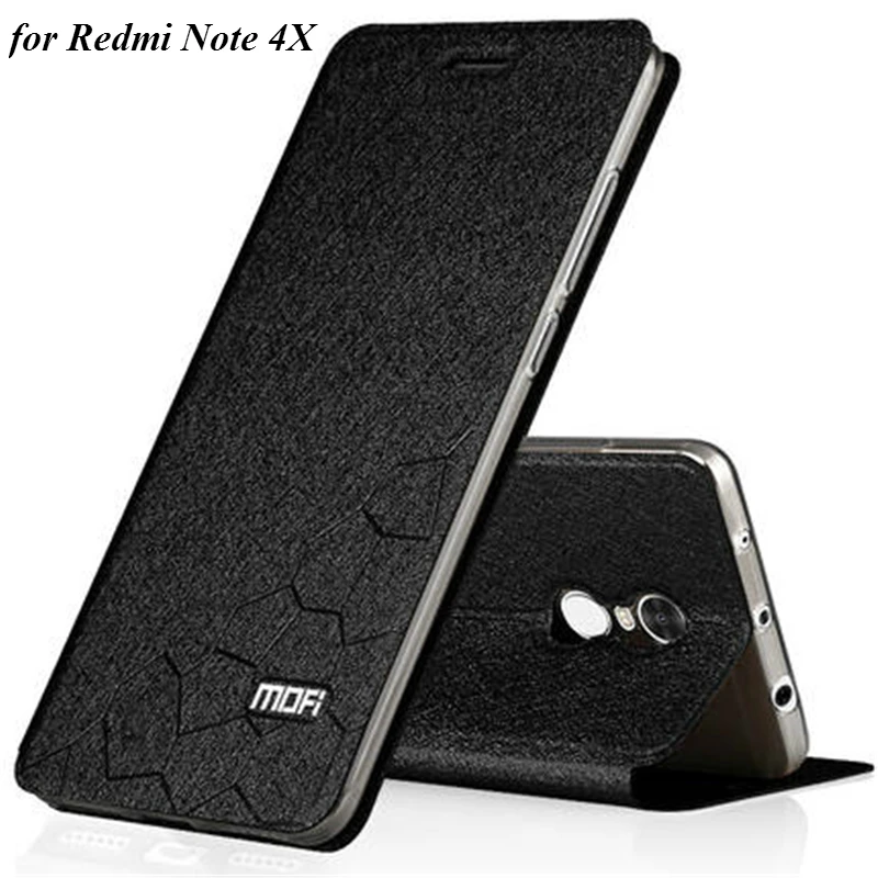  Original MOFI Flip Leather Case for Xiaomi Redmi Note 4X PU Leather Case with Stand Function for Ho