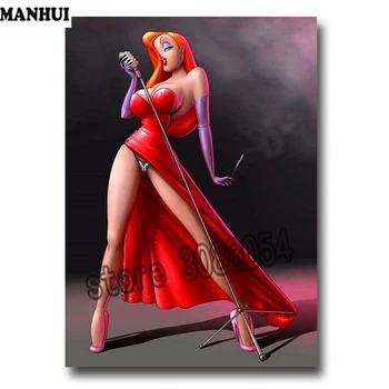 

DIY Diamond Painting Singing girl full Diamond Embroidered Mosaic Cross Stitch Painting home Decoration gift ARW210