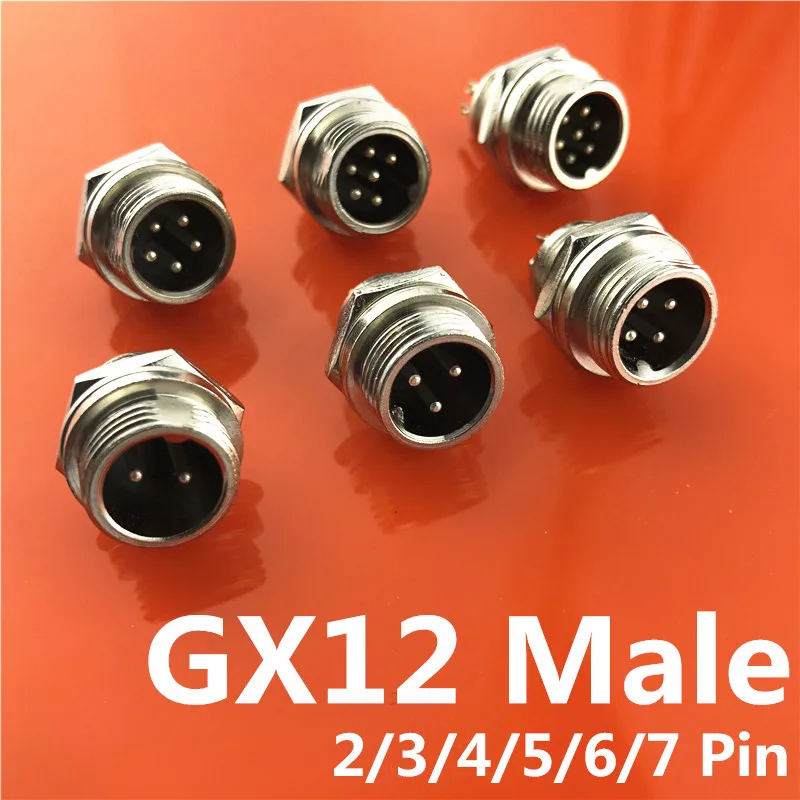 1 шт. мужской GX12 2/3/4/5/6/7 контактный 12 мм провод панель Разъем авиационный разъем
