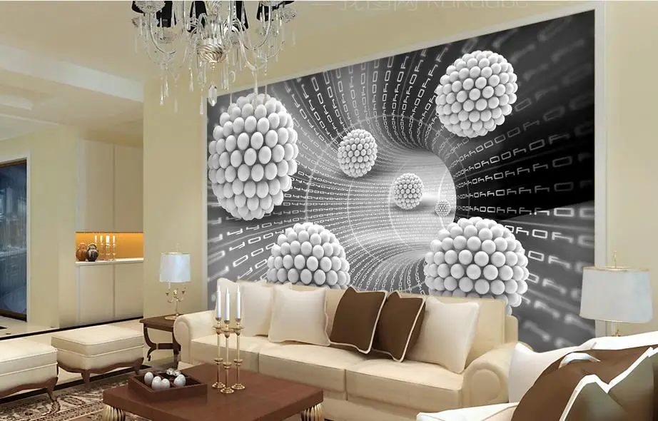 Image custom wallpaper roll size 3d wall murals Round ball abstrac living room mosaic tiles for kitchen backsplash modern wallpaper