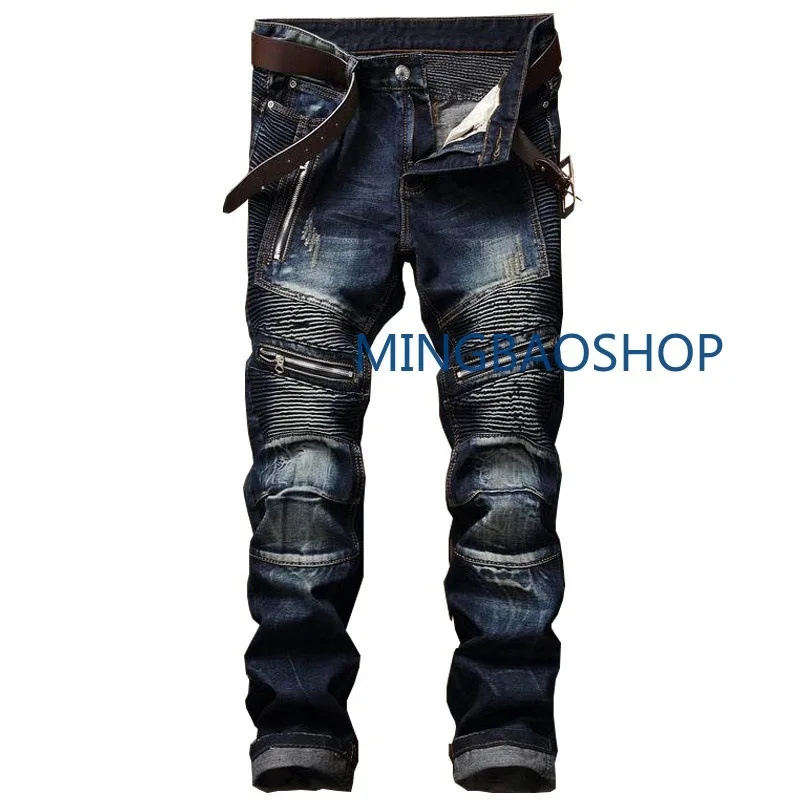 

New Men's Jeans Water-washed Trousers for Men with Straight Zipper men skinny jeans pants ripped jeans for men 2019