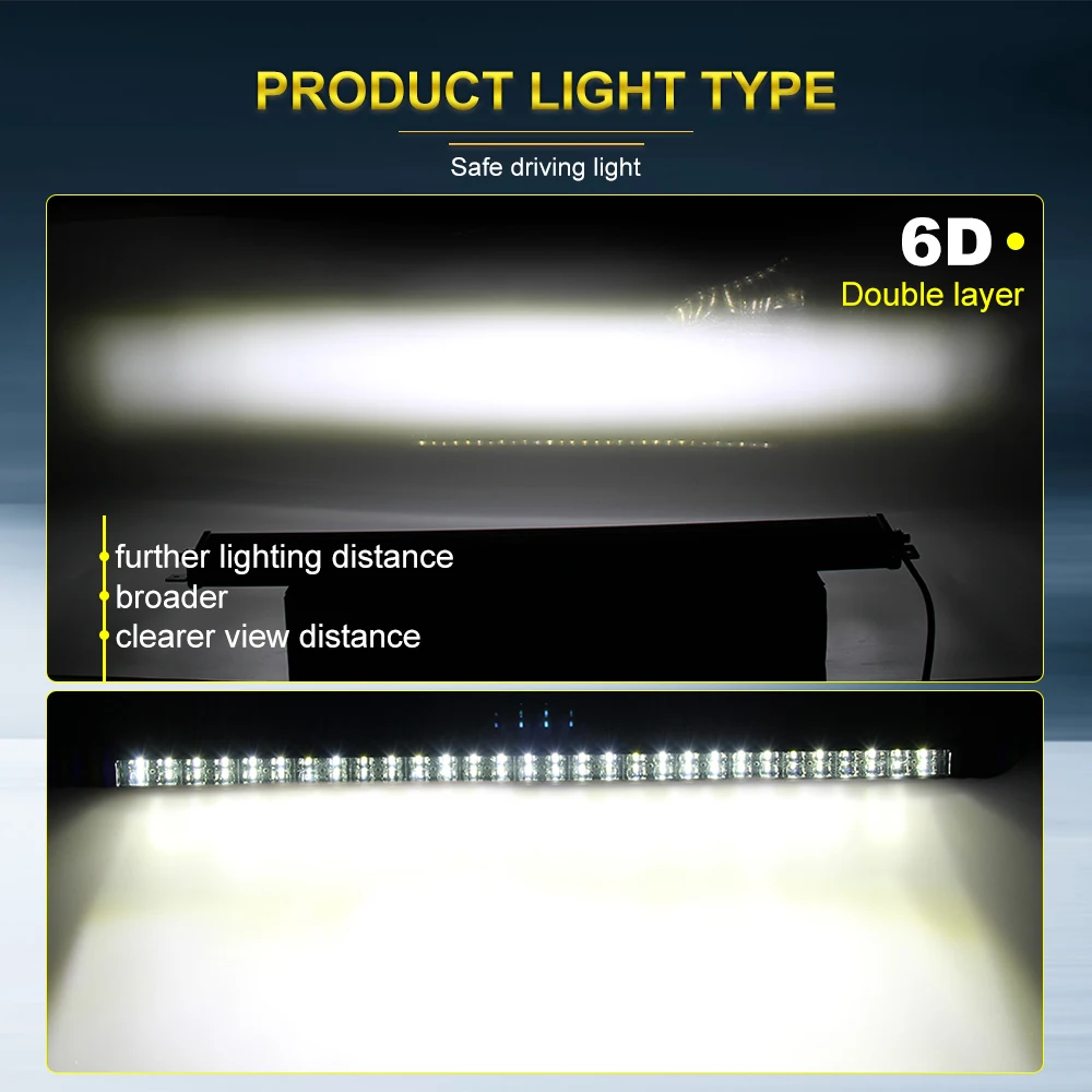 Cena Światło co 6D listwa oświetleniowa do samochodów terenowych 36W 72W 120W 180W Slim LED światło robocze listwa LED do ciągnika łódź Jeep 4WD 4x4 ciężarówka SUV ATV 12V 24V