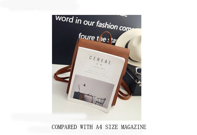 New Korean Style Vintage Preppy Style Backpack Women PU Joker Leisure School Bag Vintage London Fashion Pure Color Backpack07