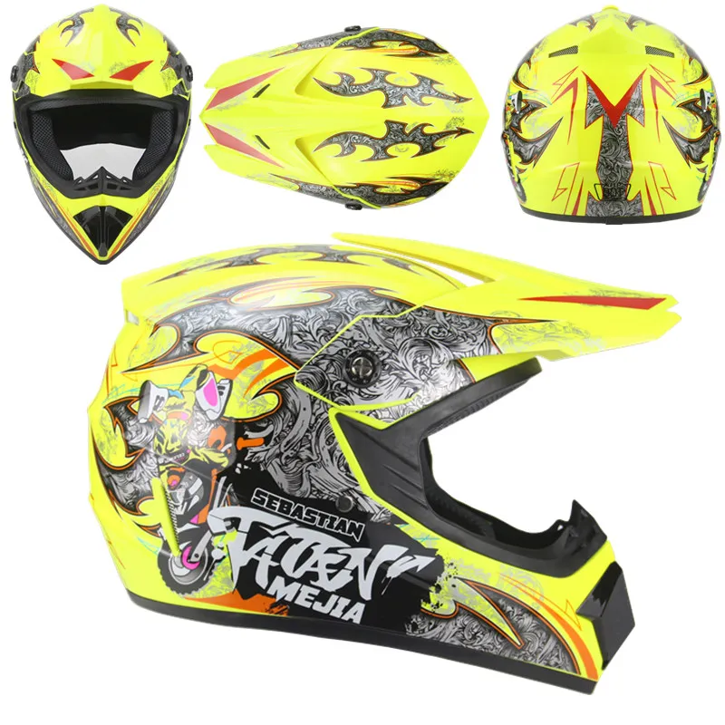 Moto rcycle ATV шлем Мужской Мото шлем высшего качества casco capacete moto cross off road moto cross Racing Шлем DH MTB - Цвет: Fluorescent yellow 4
