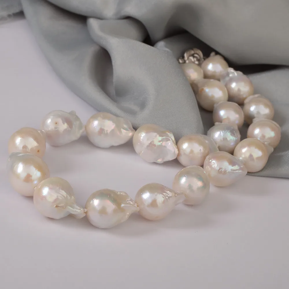 [YS] 12-13 мм Высокое качество белый барокко пресноводные жемчужины неправильной формы ожерелье ювелирные изделия