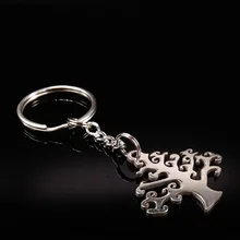10 PCS Baum des Lebens Silber Farbe Edelstahl Keychain Frau Schlüssel Ring Schmuck Großhandel llaveros personalizados chaveiro WK6(China)