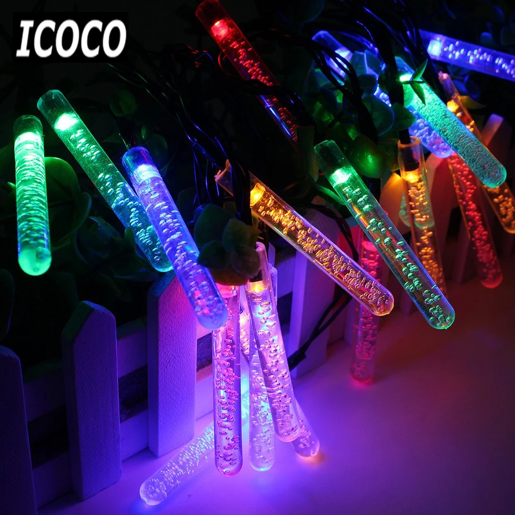 ICOCO 3.2m 20 LEDs Solar Powered Bubble Lamp Energy Saving String Light for Christmas Holiday Wedding Party Decor Drop Shipping
