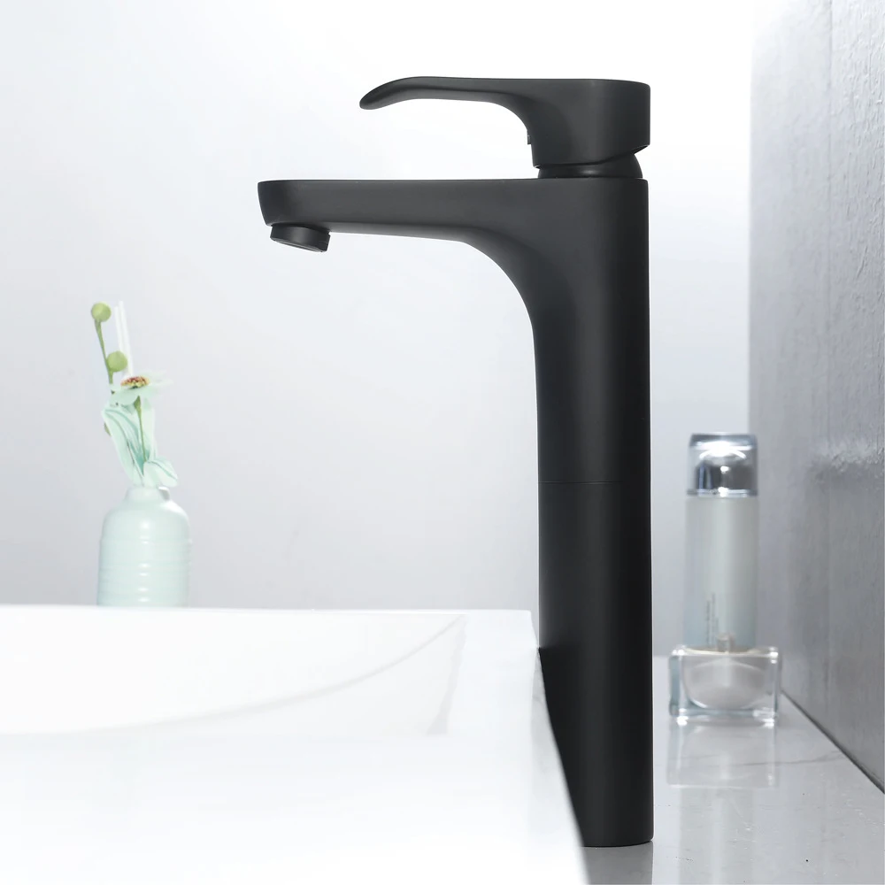 Basin Taps Bathroom Sink Faucet Brass Black Color Mixer Water Tap Hot and Cold Basin Faucets Single Handle Double Control