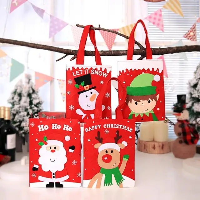 Christmas Gift Bag Candy Tote Bag Handbag Party Decoration ...
