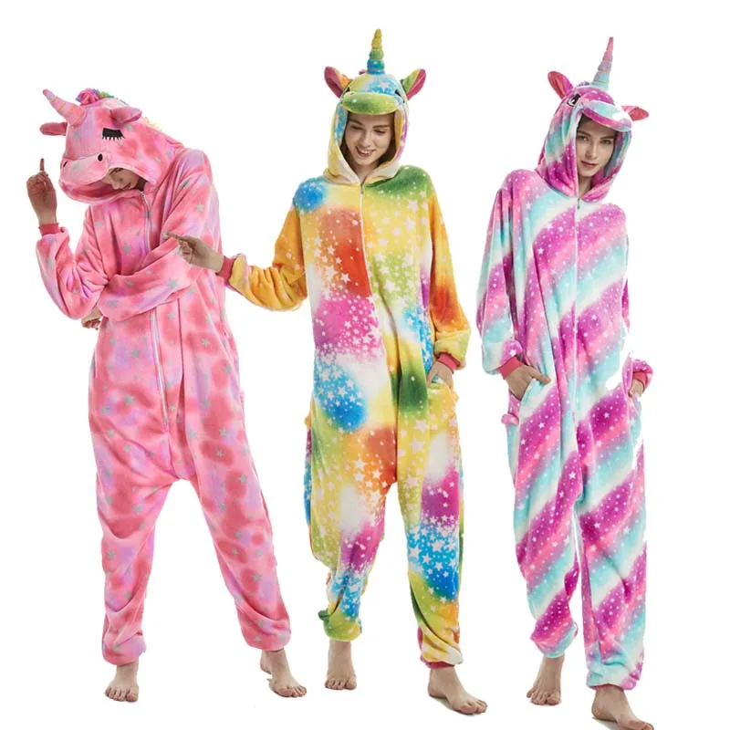 Новая зимняя животных Kigurumi для взрослых женская пижама с коротким рукавом и