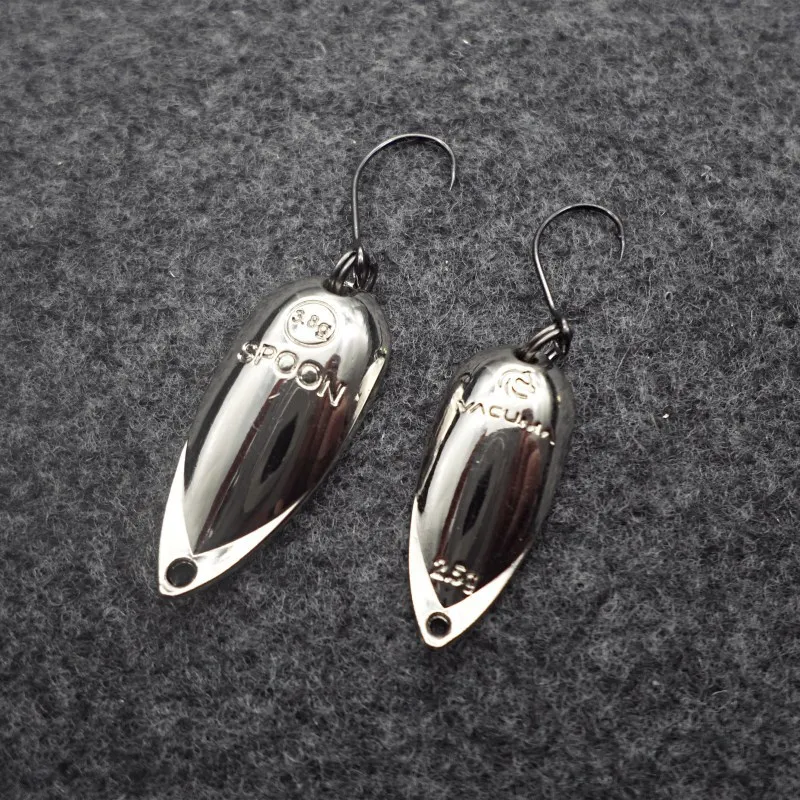 free shipping 3.8g 2.5g colorful trout lure fishing spoon lure single hook metal fishing lure fishing tackle swimbait