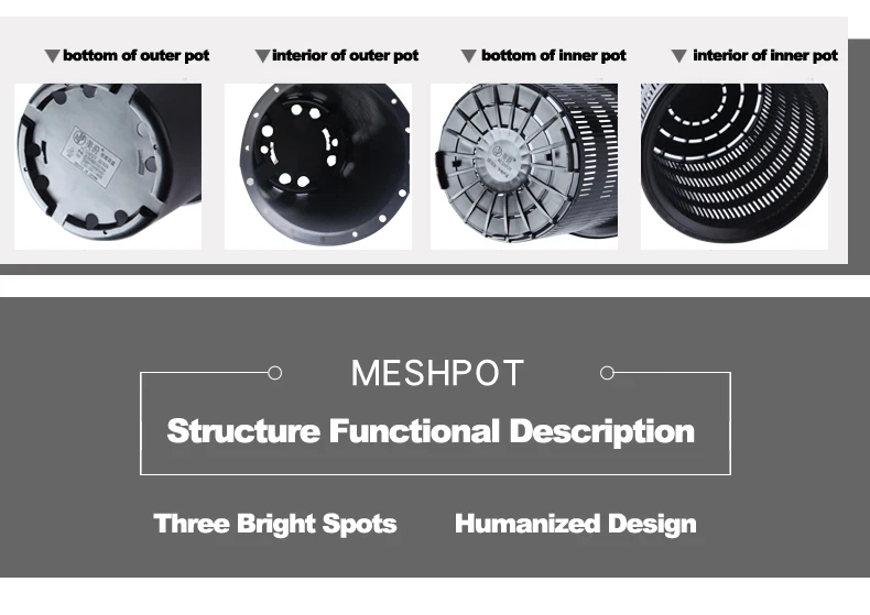 Meshpot 6,3 дюймов пластиковый горшок с орхидеей двухслойный садовый горшок, контейнер для растений отличный дренаж, максимальный воздух