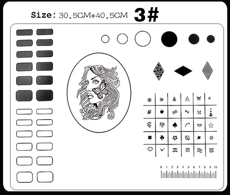 1 шт силиконовый коврик для стемпинга, складной, высокое качество, моющийся, рабочий коврик, инструмент для маникюра, 3 варианта рисунка - Цвет: NO 3