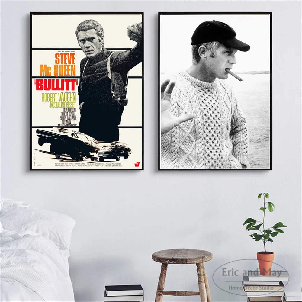 

Steve Mcqueen Vintage Black White Posters And Prints Wall Art Canvas Painting For Living Room Decoration Home Decor Unframed