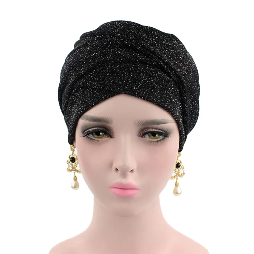 

2019 Cotton Women Muslim Stretch Turban Headhat Women Chemo Cap Head Wrap Hat Hair Accessories 3.4