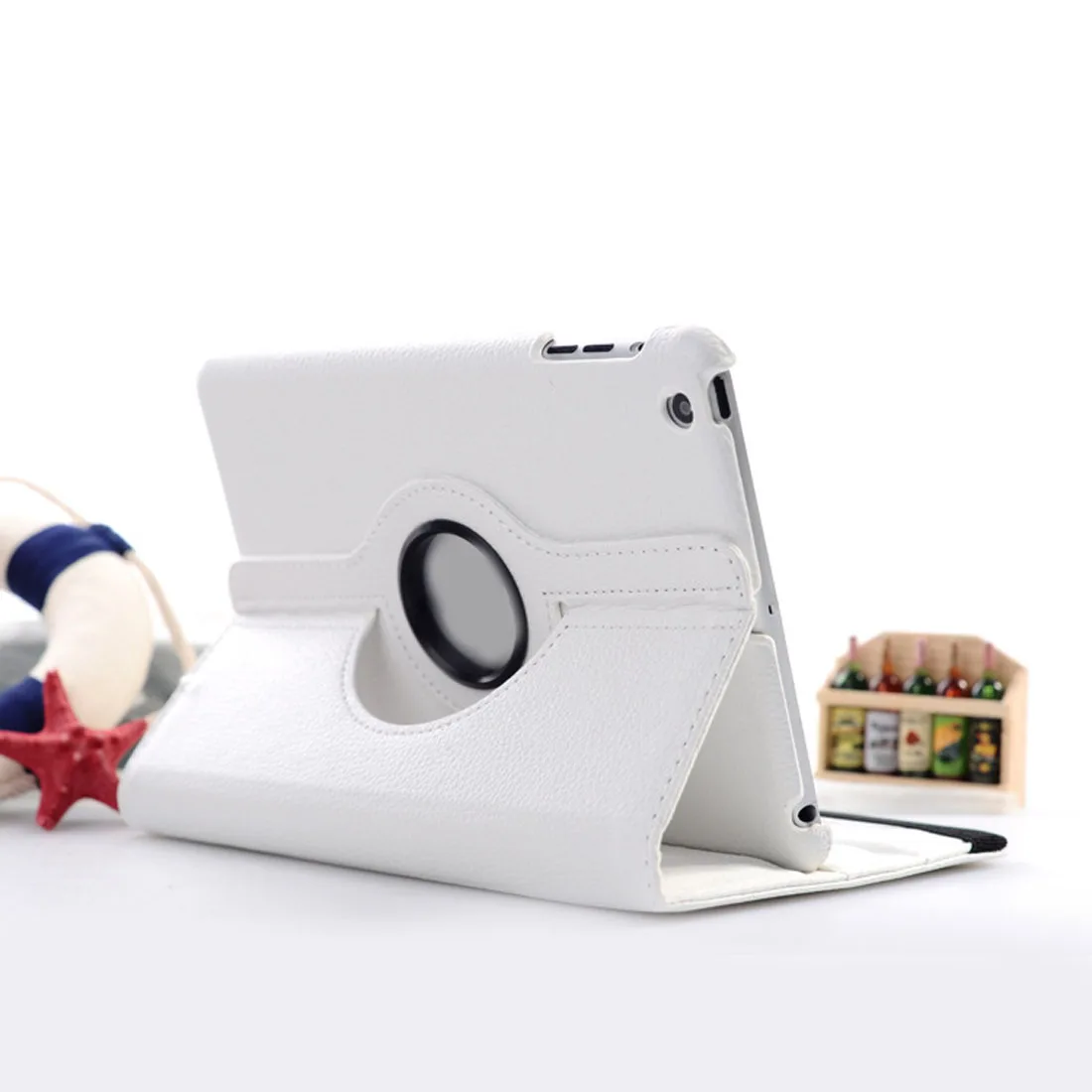 

Protector Cover for Apple iPad Air 2 Tablet Case 360 Degree Rotating PU Stand Flip Folio Screen Protector Cover + film + Pen