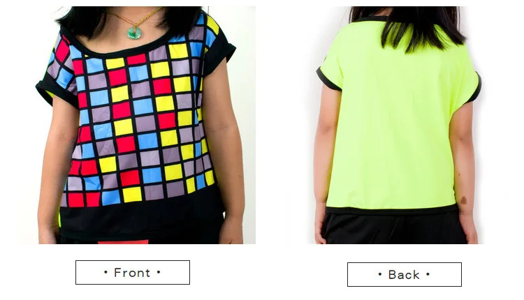 Heroprose/новый детский топ в стиле хип-хоп для взрослых, танцевальный женский контрастный неоновый цветной костюм для девочек, яркие футболки
