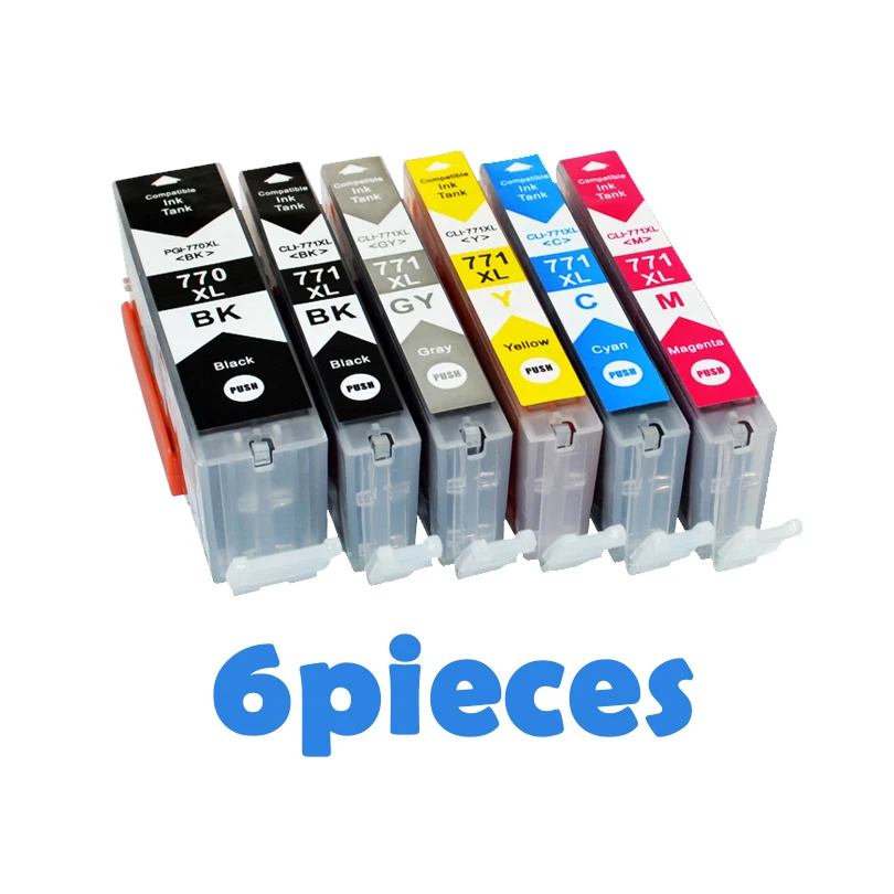 PGI770 CLI771 Compatible Ink Cartridges for canon PIXMA MG5770 MG6870 printers ink For Canon PGI