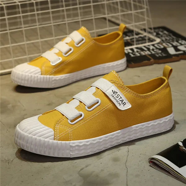 LAISUMK/модная летняя новая парусиновая Мужская обувь Ulzzang ярких цветов удобная повседневная мужская обувь для студентов - Цвет: Yellow