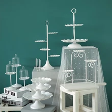 Ferro Metal cupcake stand 1 DOCINHO peça varejo sobremesa placa bandejas showcase casamento casa acessórios de decoração do bolo ferramentas(China)