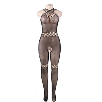 

Multi-Strand Sling Body Stocking Open Crotch Hollow Out Transparent Sexy Lingerie Women Plus Size Body Suit Lingerie