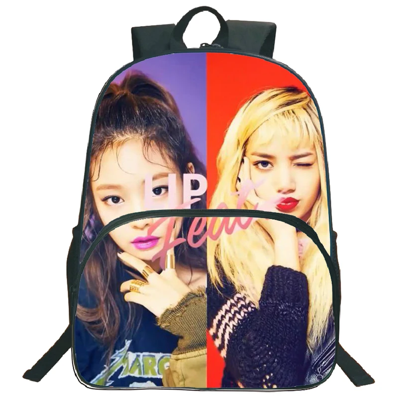 Blackpink Lisa сумки Jisoo подростков ежедневный рюкзак Дженни красочный узор Рюкзак Роза Дети Мальчики Девочки школьная сумка - Цвет: 19