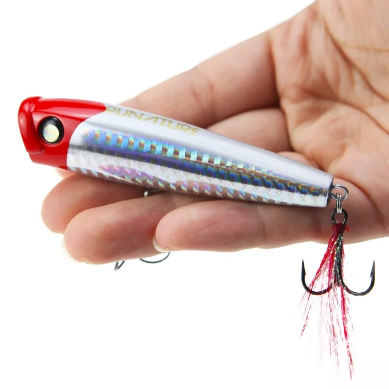 Runature Fishing Top Water Lure Popper Bait 85mm/15g Swim Bait Trout Fishing Carp Bait Floating Popper Fishing Lures Bait