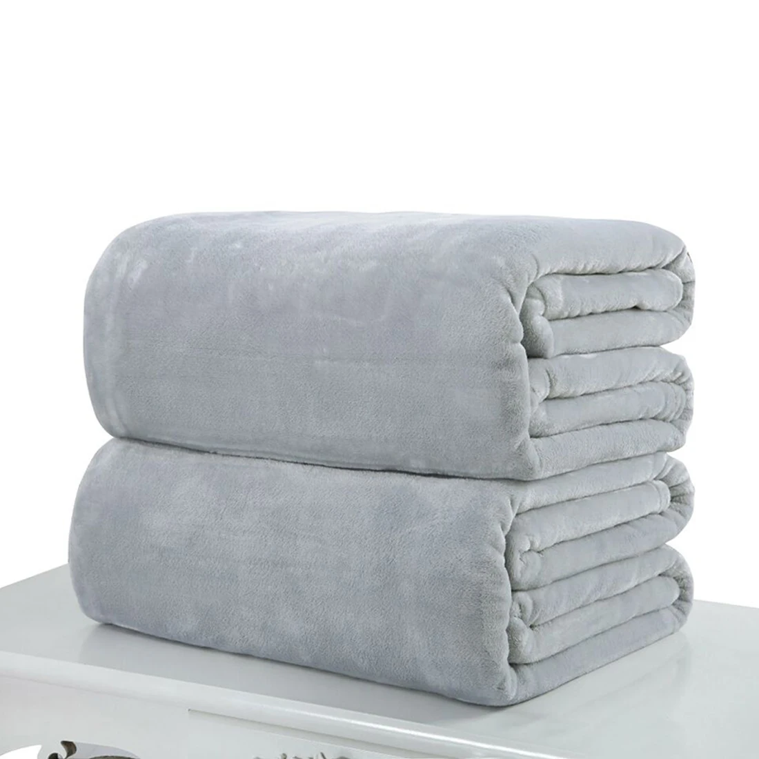 Высокое качество, супер мягкое Фланелевое простое покрывало, одеяло, Флисовое одеяло Manta Coberto для дивана, кровати, автомобиля, офиса - Цвет: silver gray