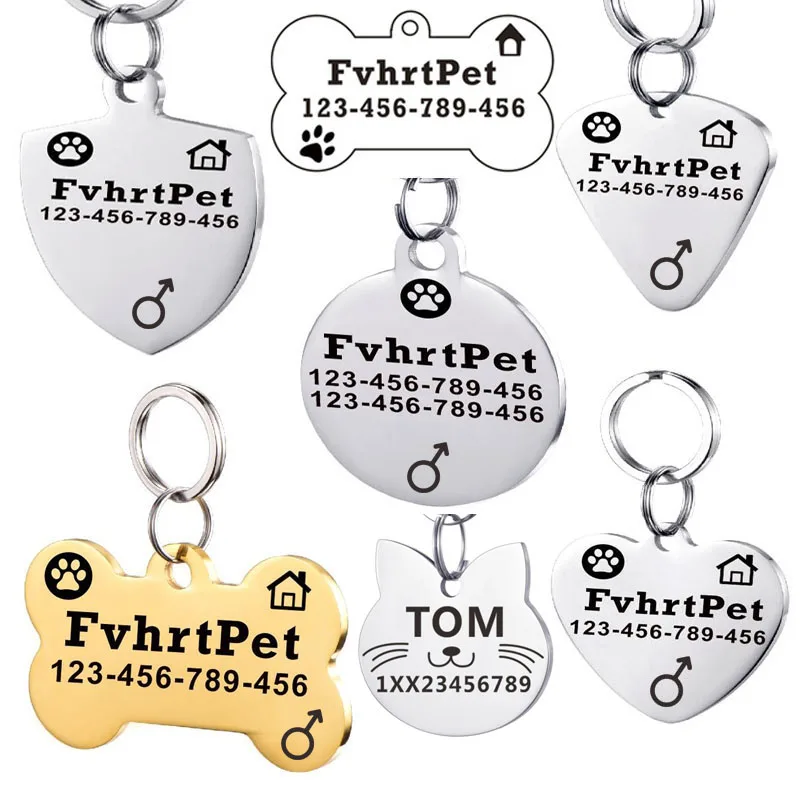 Personalized Dog ID Tag for Pitbull Collar Accessories Pet ID Tags
