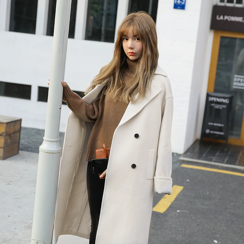 Plus Haute Blanc A312 2017 Manteau La Femmes Femme Taille Femininos Veste Nouveau Dames Mélanges Laine White Pardessus Clothing De Qualité Hiver HTOIwqT